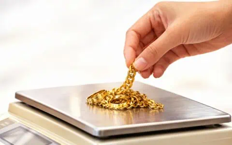 Pesée de bijoux en or avant estimation